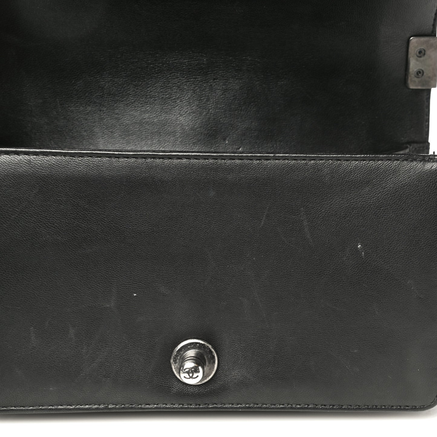 Lambskin Quilted Small Boy Flap Black