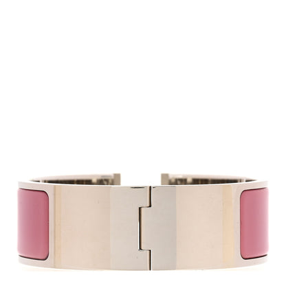 Hermes Enamel Wide Clic Clac H Bracelet PM Rose Delirium 3 of 4