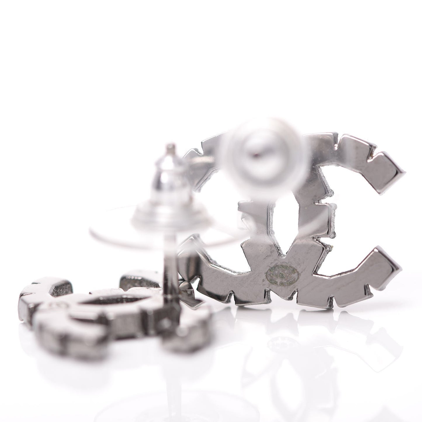 Ruthenium Crystal CC Earrings Black