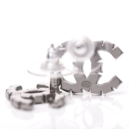 Chanel Ruthenium Crystal CC Earrings Black 4 of 5