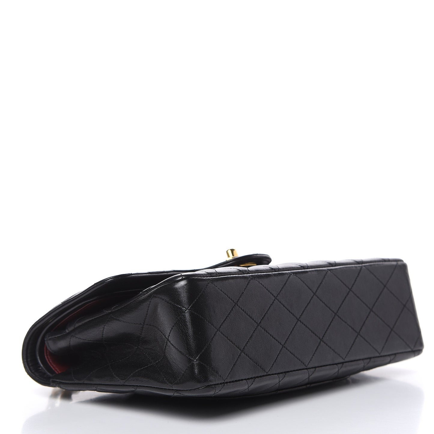 Lambskin Quilted Medium Double Flap Black