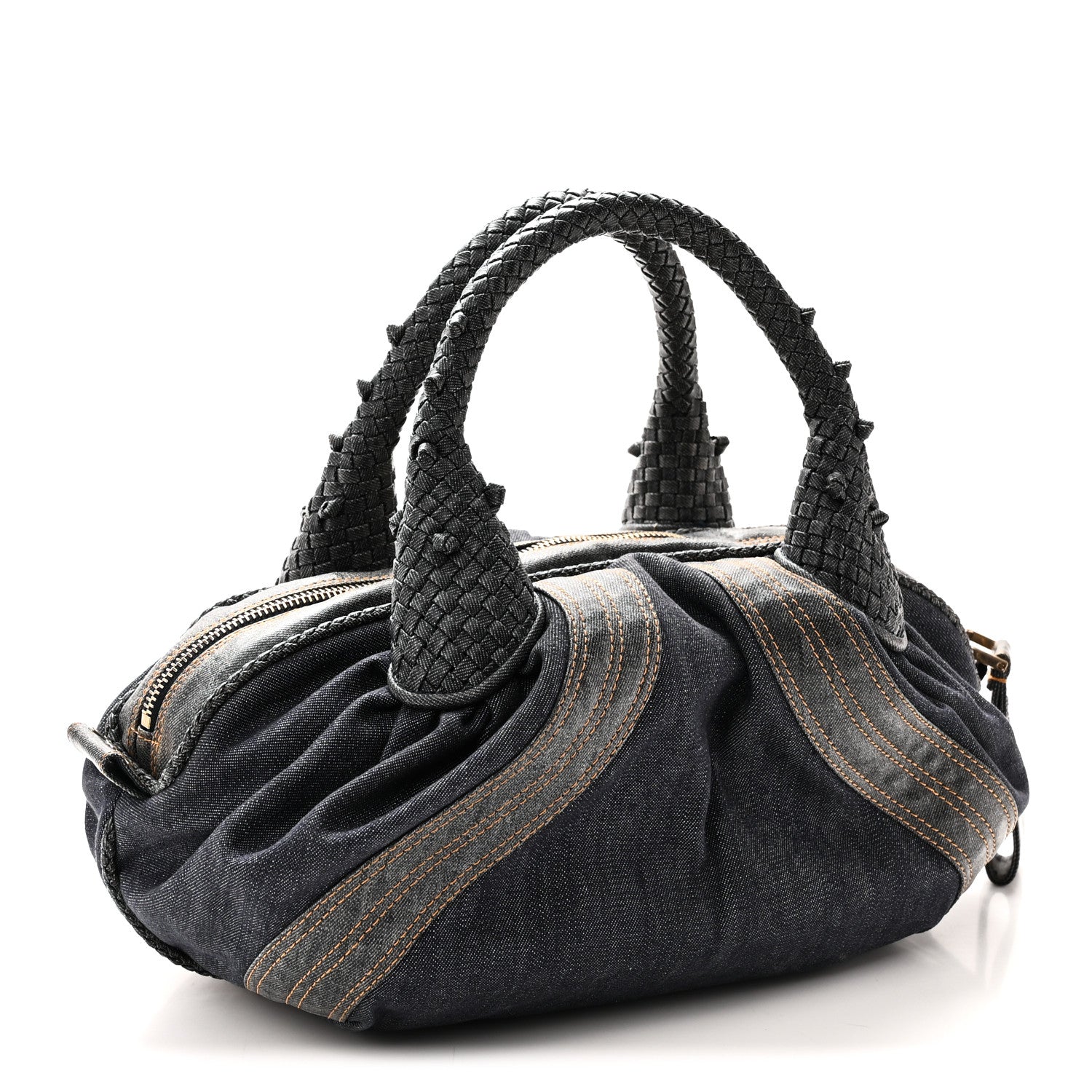 Fendi Denim Spalmati Woven Spy Bowler Blue 3 of 10