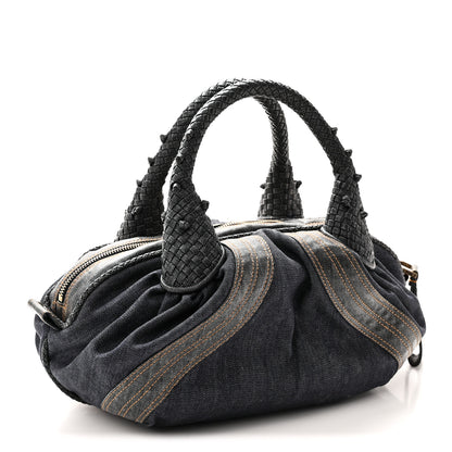 Fendi Denim Spalmati Woven Spy Bowler Blue 3 of 10