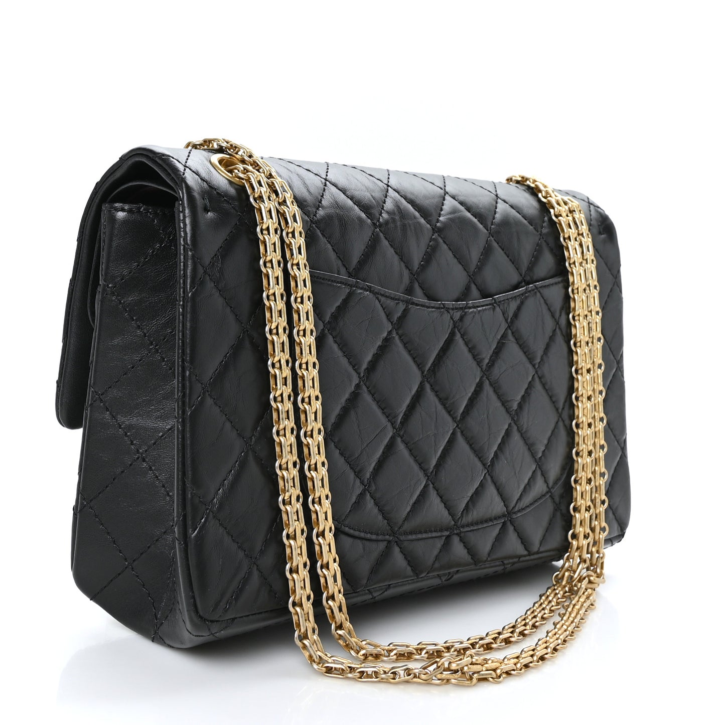 Aged Calfskin Quilted 2.55 Reissue 226 Flap Black
