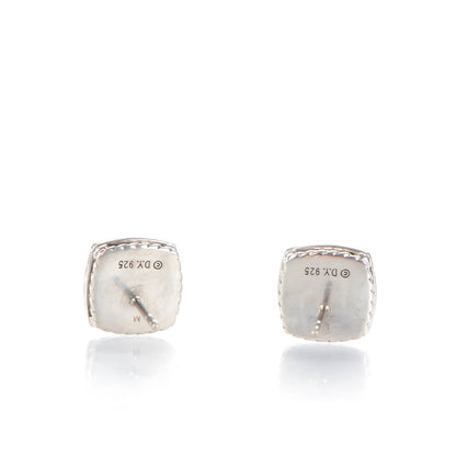 David Yurman Sterling Silver Diamond Hematite 7mm Petite Albion Earrings 3 of 5