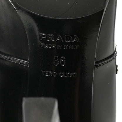 Prada Spazzolato Ankle Boots 36 Black 7 of 9