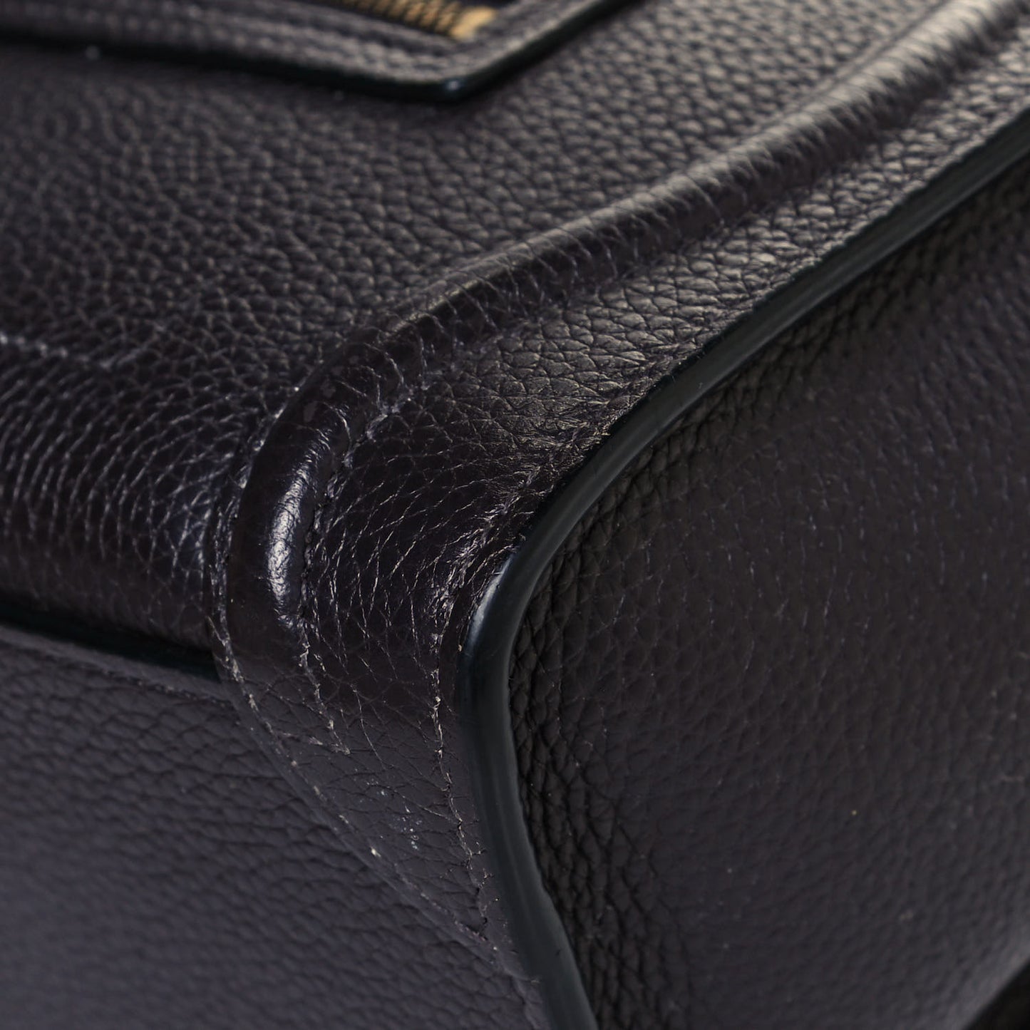 Drummed Calfskin Nano Luggage Liquorice