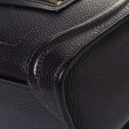 Celine Drummed Calfskin Nano Luggage Liquorice 9 of 14