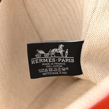 Hermes Canvas Large Bride-A-Brac Pouch Orange Feu Burgundy 6 of 6