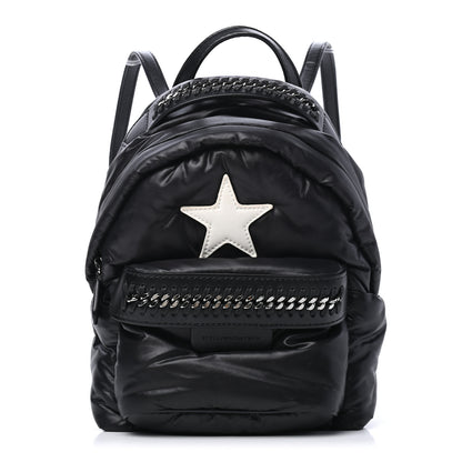 Stella McCartney Polyamide Falabella Go Star Backpack Black White 1 of 5