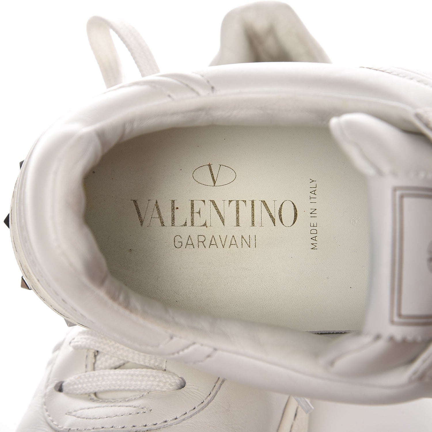 Valentino Garavani Calfskin Rockstud Sneakers 39.5 White 7 of 11