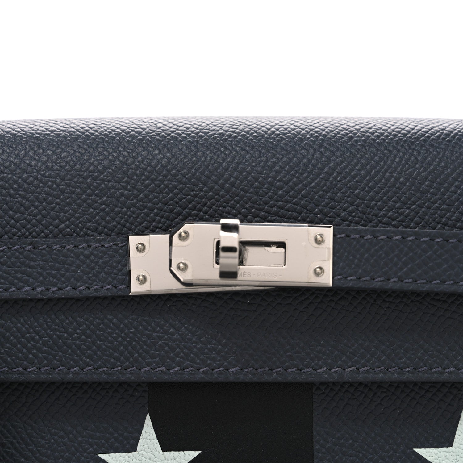 Hermes Epsom Tadelakt Chevre Mysore Casaque Etoilee Kelly Sellier 25 Ardoise Black Vert Peppermint 8 of 10