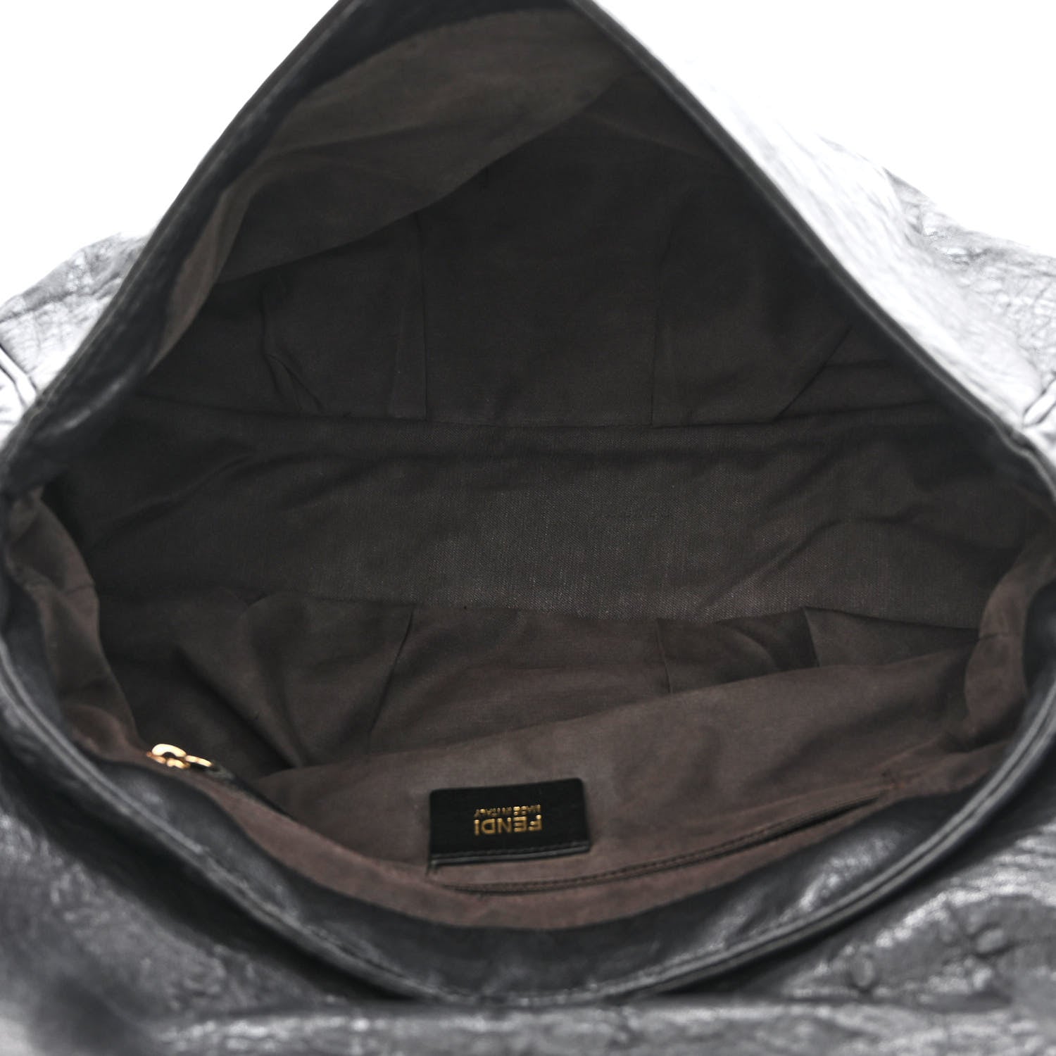 Fendi Crinkled Lambskin Mia Shoulder Flap Black 5 of 11