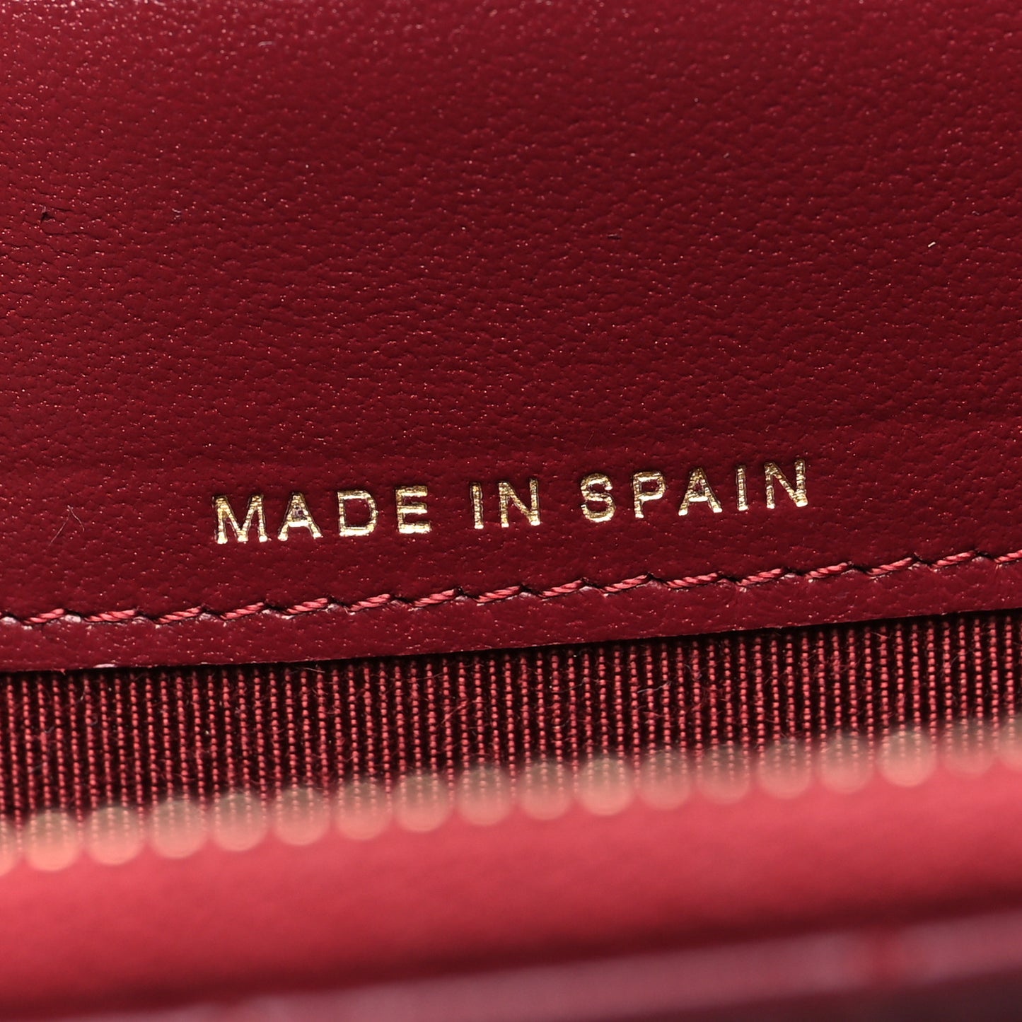 Lambskin Quilted Phone Holder Wallet on Removable Chain Burgundy