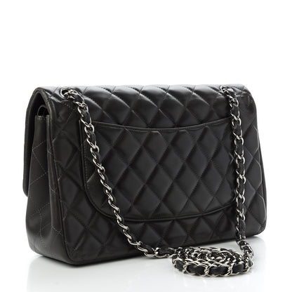 Chanel Lambskin Quilted Jumbo Double Flap Black 3 of 10