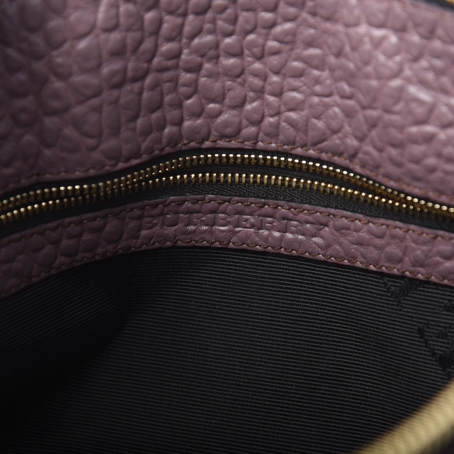 Burberry Signature Grain Calfskin Small Chichester Crossbody Clutch Bag Dark Plum 6 of 15