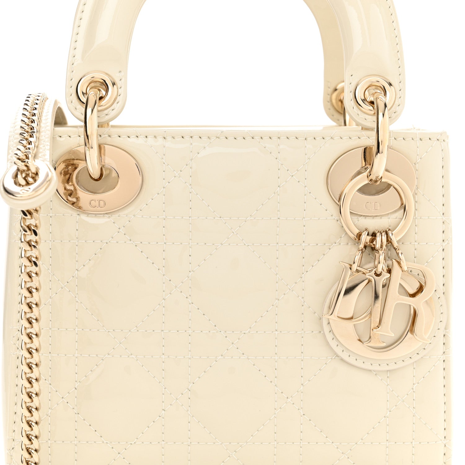 Christian Dior Patent Cannage Mini Lady Dior Latte 8 of 11