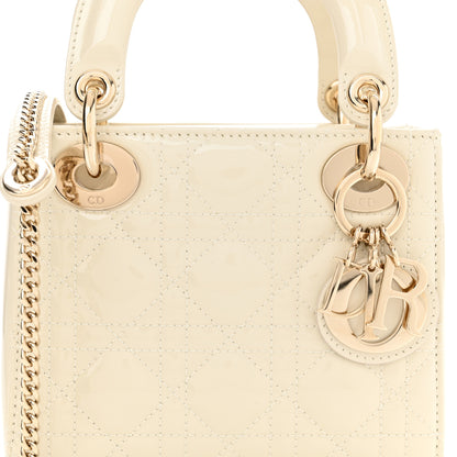 Christian Dior Patent Cannage Mini Lady Dior Latte 8 of 11