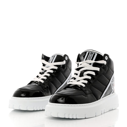 Christian Dior Nylon Fabric Womens D-Player High Top Sneakers 37.5 Black 3 of 8