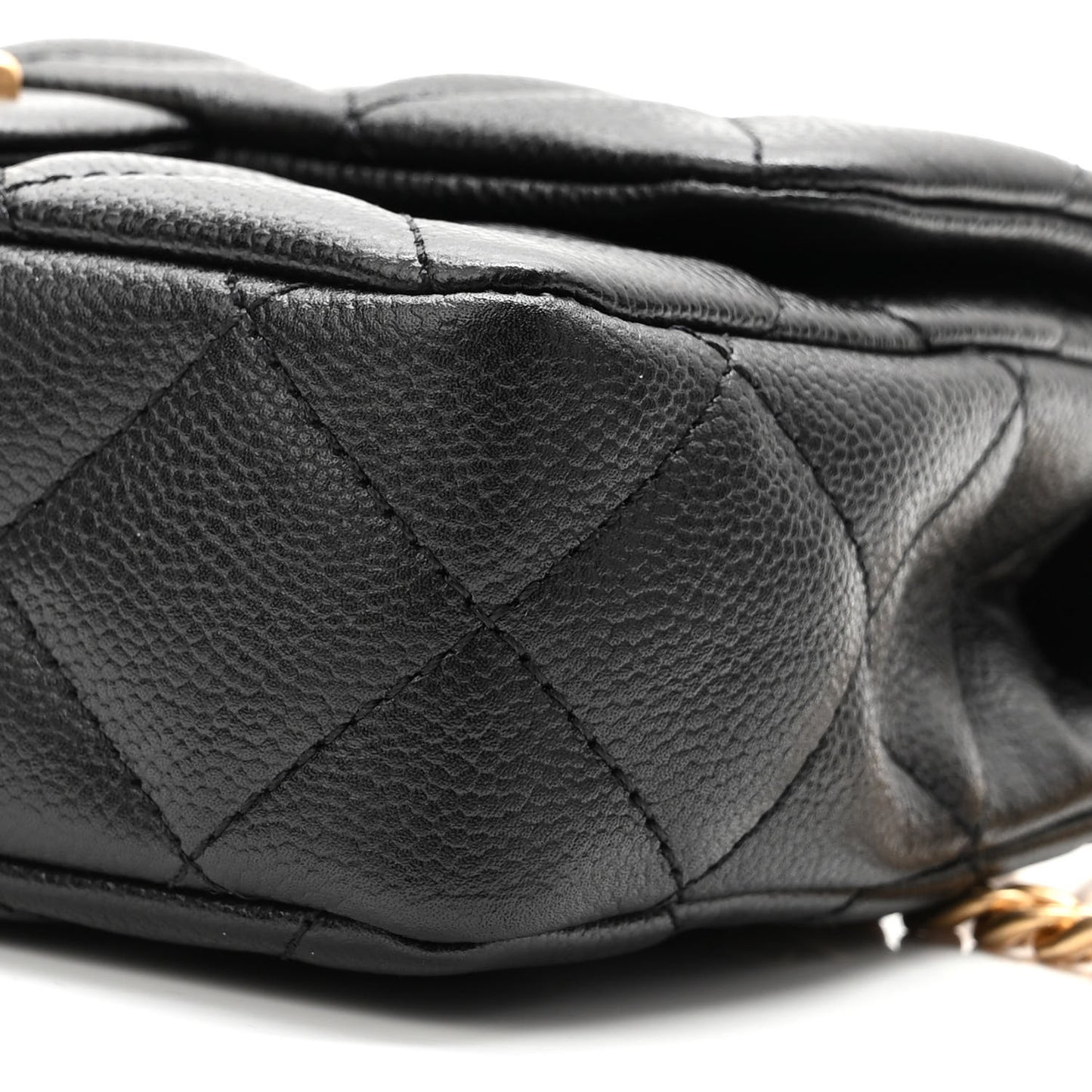 Caviar Quilted Mini Sweetheart Rectangular Flap Black