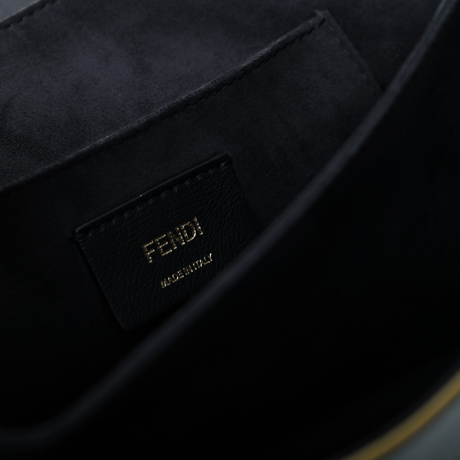 Fendi Vitello Liberty Scalloped Studded Kan I Shoulder Bag Black 8 of 9