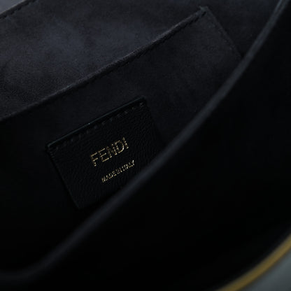 Fendi Vitello Liberty Scalloped Studded Kan I Shoulder Bag Black 8 of 9