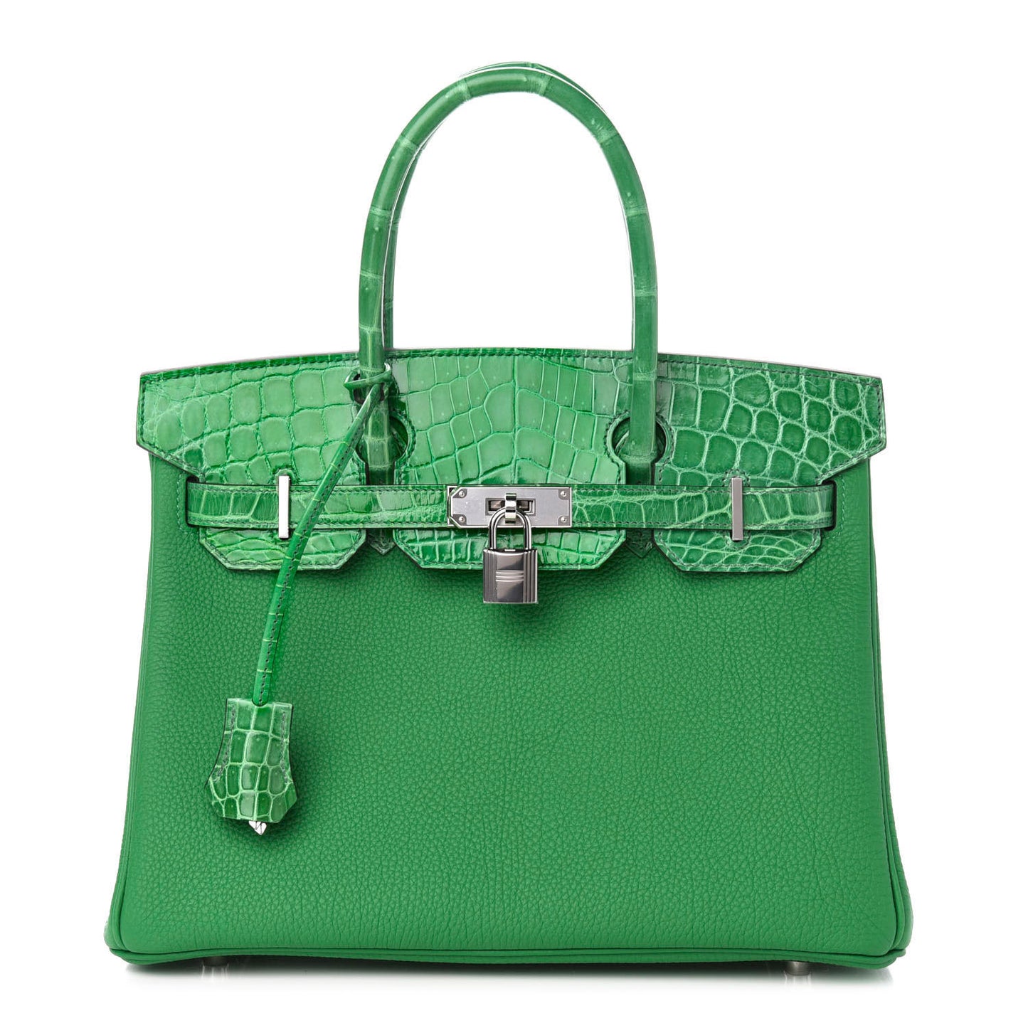 Togo Shiny Niloticus Crocodile Birkin Touch 30 Bamboo Cactus