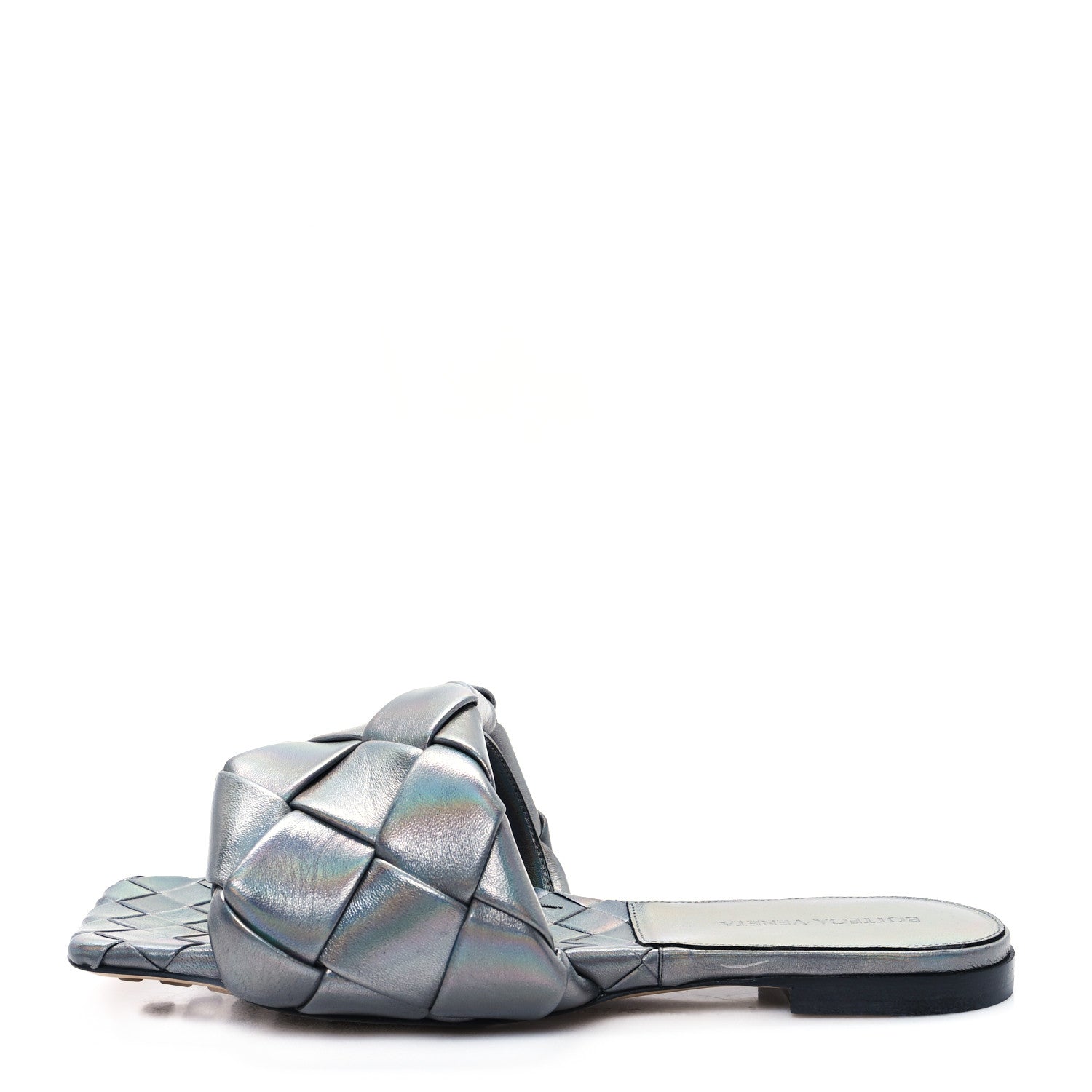 Bottega Veneta Laser Nappa Maxi Intrecciato Lido Flat Sandals 39 Oyster 1 of 9