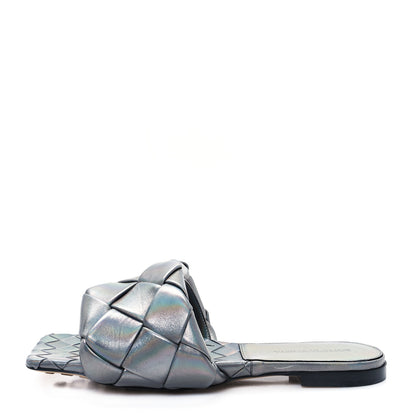 Bottega Veneta Laser Nappa Maxi Intrecciato Lido Flat Sandals 39 Oyster 1 of 9