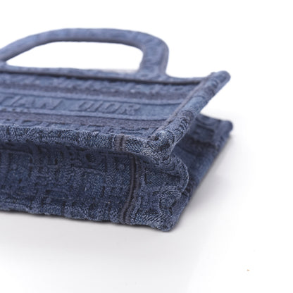 Christian Dior Oblique Denim Mini Book Tote Blue 9 of 10