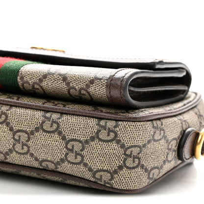 Gucci GG Supreme Monogram Web Mini Ophidia Bag Beige Ebony 10 of 12