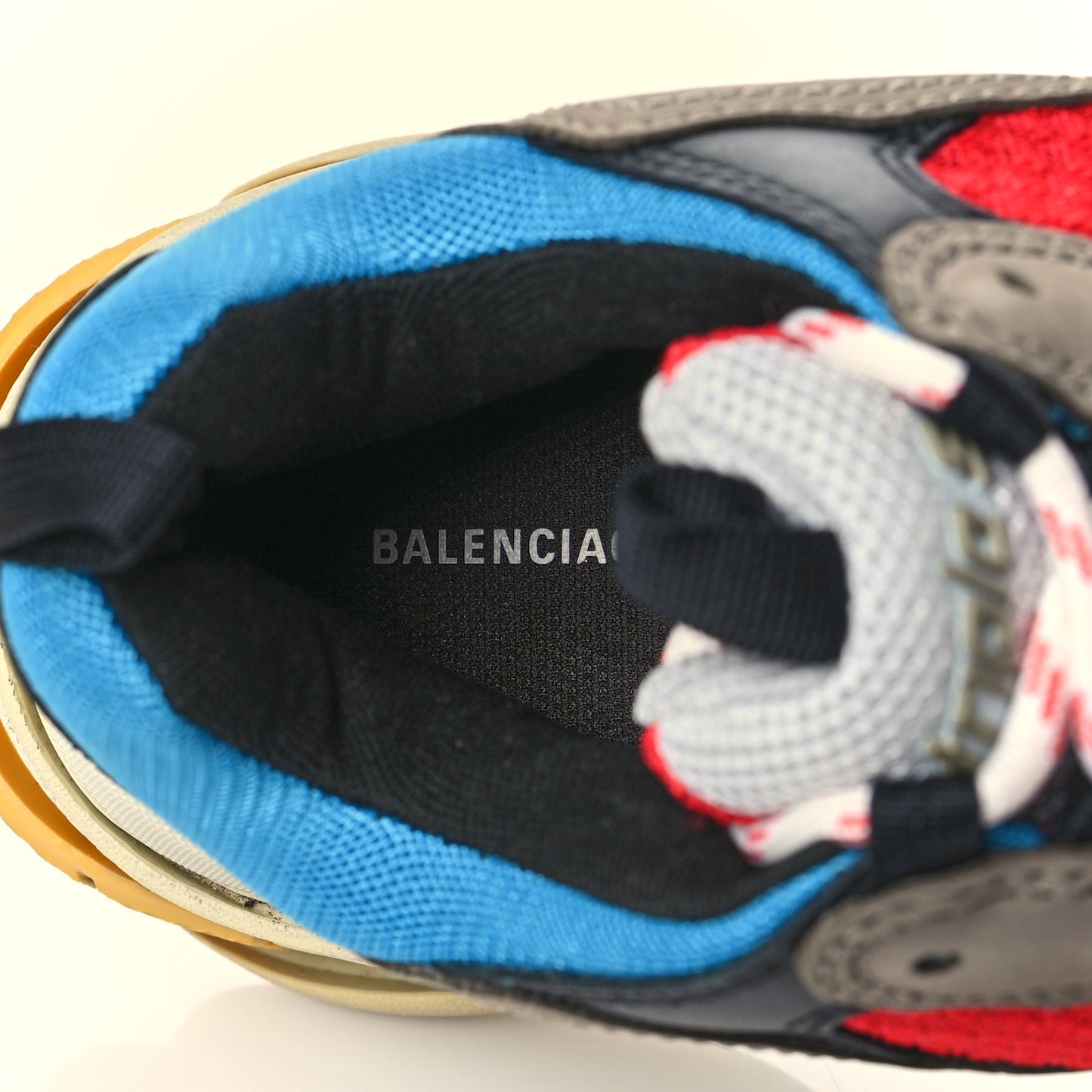 Mesh Nubuck Mens Triple S Sneakers 40 Bleu Gris Rouge