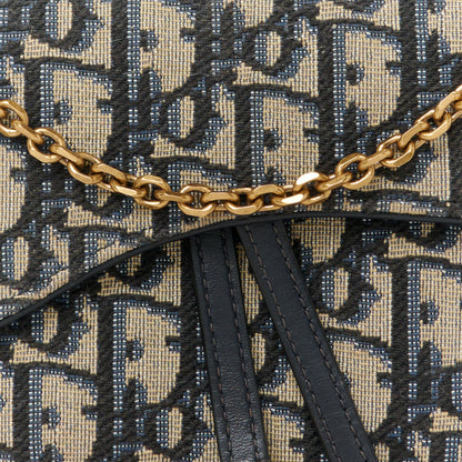 Christian Dior Oblique Saddle Chain Long Wallet Blue 8 of 10