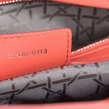 Christian Dior Lambskin Cannage Large Lady Dior Coral 8 of 8
