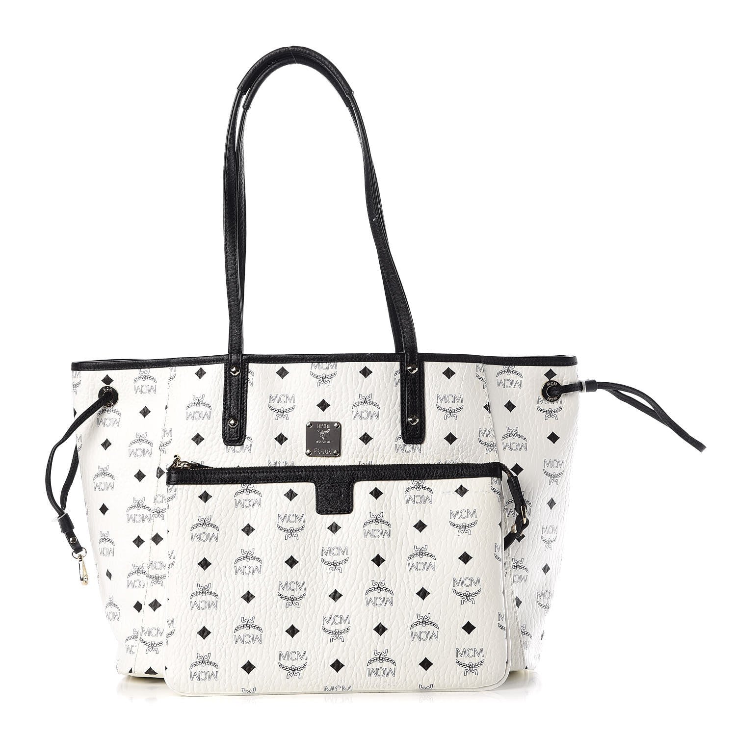 MCM Visetos Medium Project Reversible Shopper Tote White 1 of 16