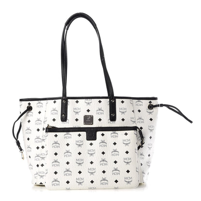 MCM Visetos Medium Project Reversible Shopper Tote White 1 of 16