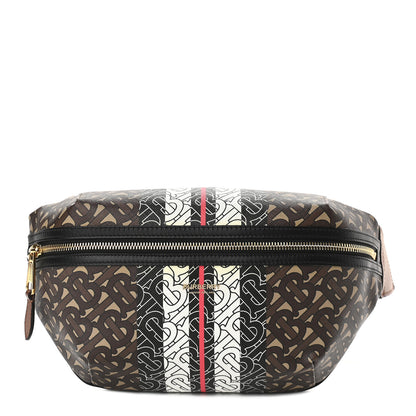 Burberry E-Canvas Monogram Stripe Medium Sonny Bum Bag Bridle Brown 1 of 9