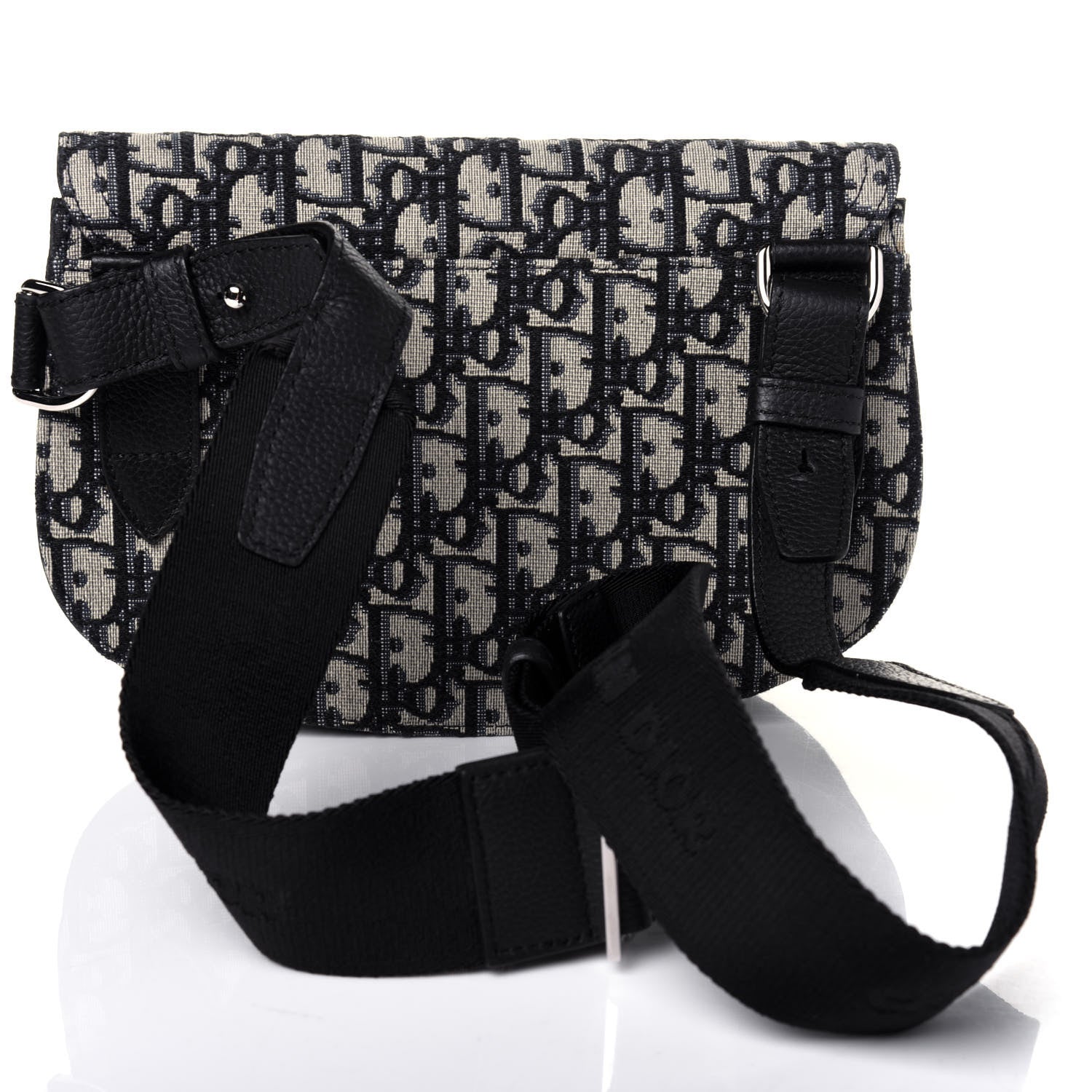 Christian Dior Oblique Saddle Messenger Pouch Beige Black 11 of 11