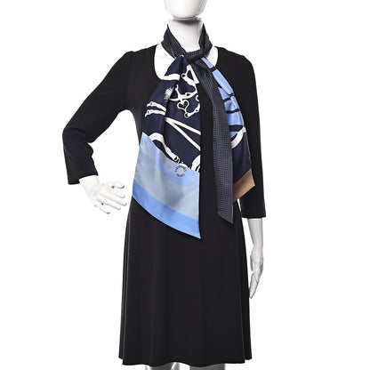 Hermes Silk Festival des Amazones Tattoo à Pois Maxi Twilly Caban Ciel White 2 of 5