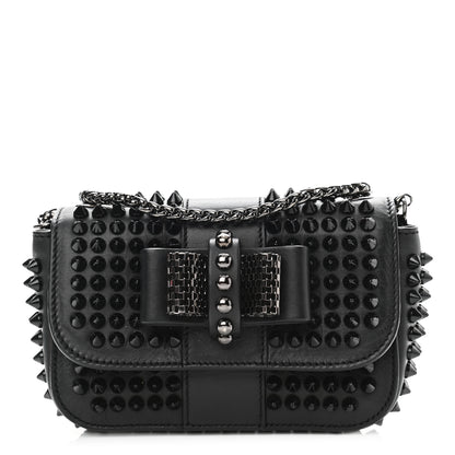 Christian Louboutin Calfskin Spikes Sweety Charity Crossbody Bag Black 1 of 12