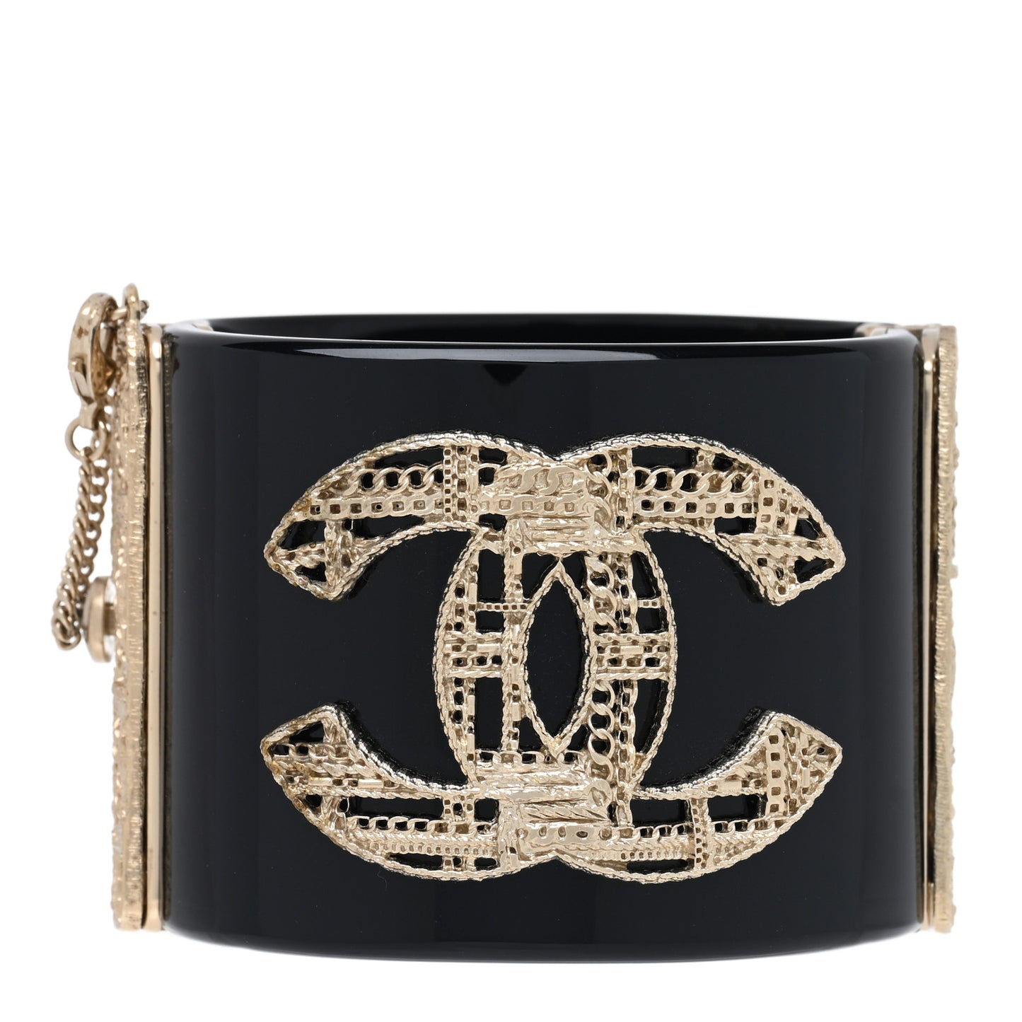 Resin CC Wide Cuff Black Gold