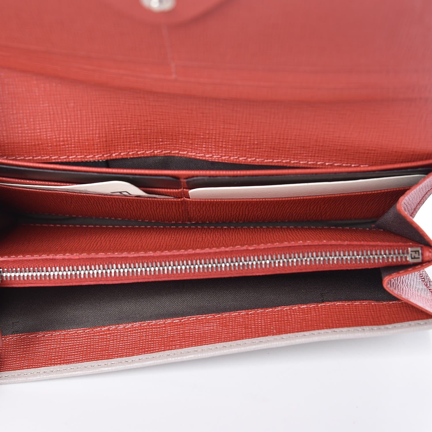 Fendi Vitello Elite Monster Eyes Studded Continental Wallet Carbone White Multicolor 5 of 7