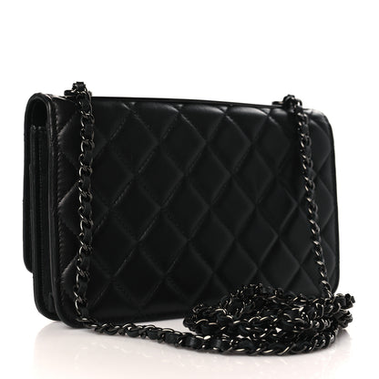 Chanel Lambskin Quilted Trendy CC Wallet On Chain WOC So Black 3 of 10