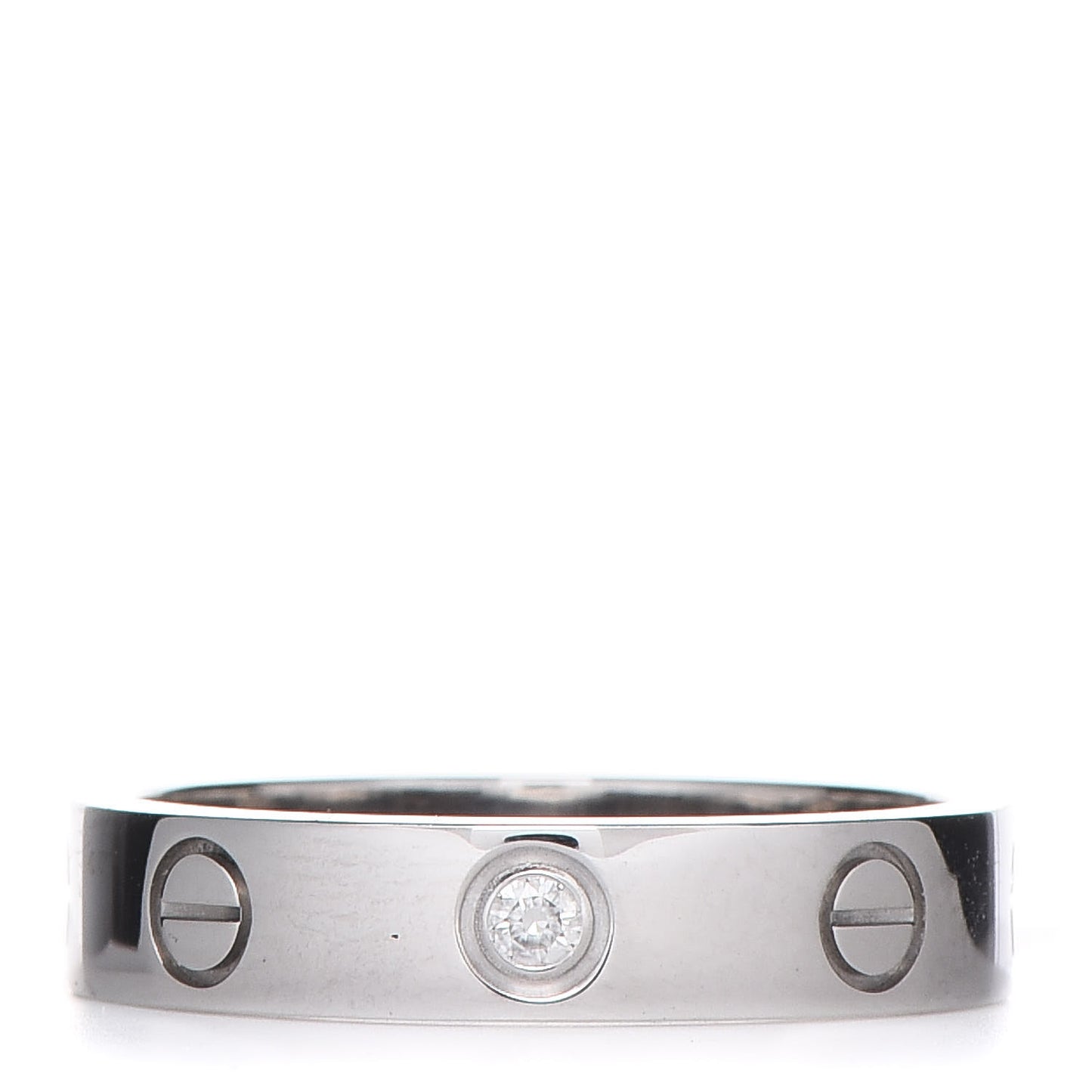 18K White Gold Diamond 3.5mm LOVE Wedding Band Ring 50 5.25