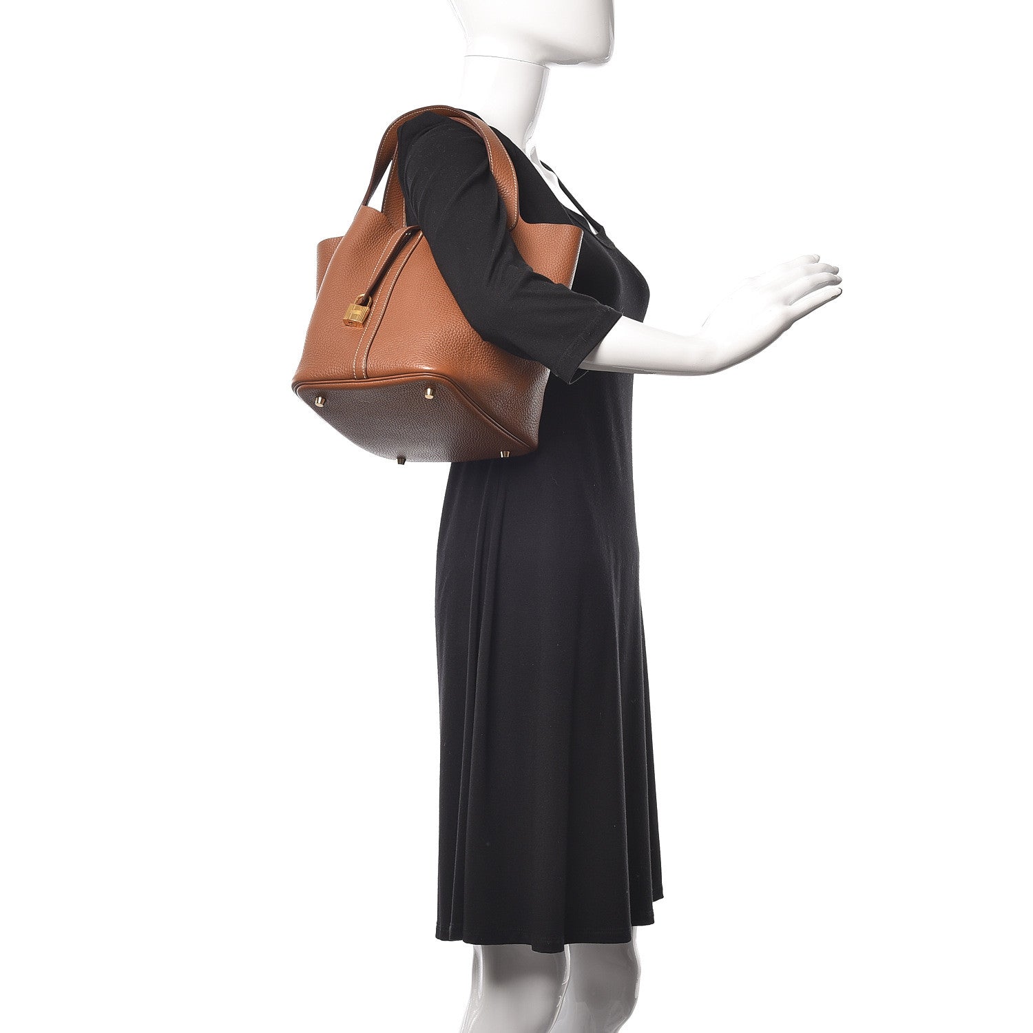 Hermes Taurillon Clemence Picotin Lock 22 MM Gold 2 of 13