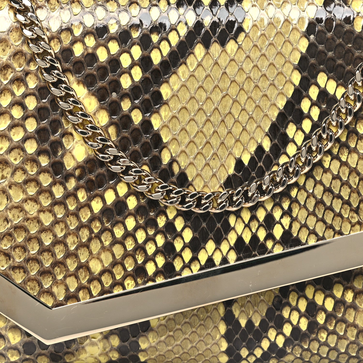 Jimmy Choo Snakeskin Embossed Chain Clutch 7 of 9