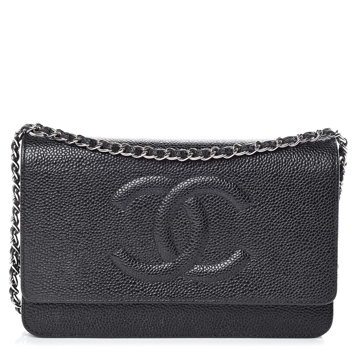 Chanel Caviar Timeless CC Wallet On Chain WOC Black 1 of 14