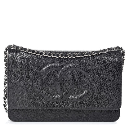Chanel Caviar Timeless CC Wallet On Chain WOC Black 1 of 14