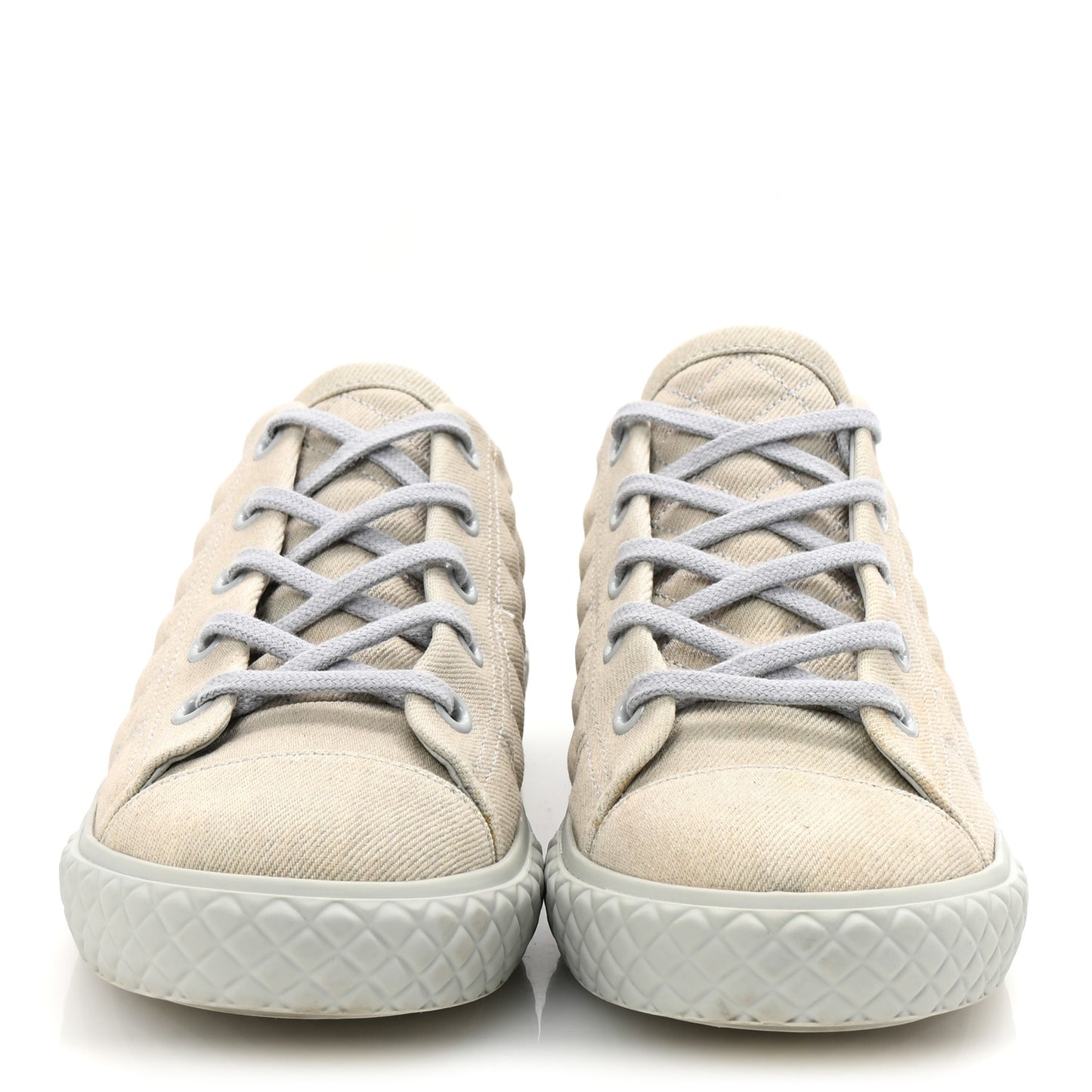 Denim Quilted Sneakers 39.5 Light Blue