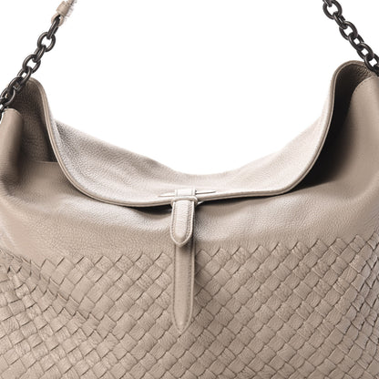 Bottega Veneta Cervo Intrecciato Flap Top Hobo Almond 9 of 9